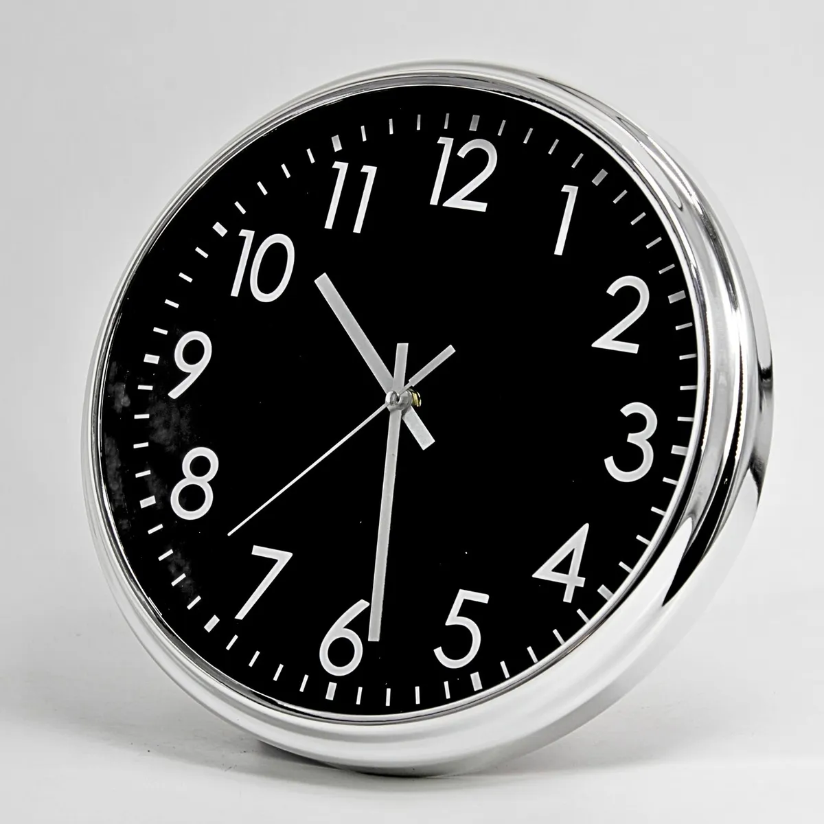HOMESTAR - Reloj mural minimalista redondo negro 30 cm