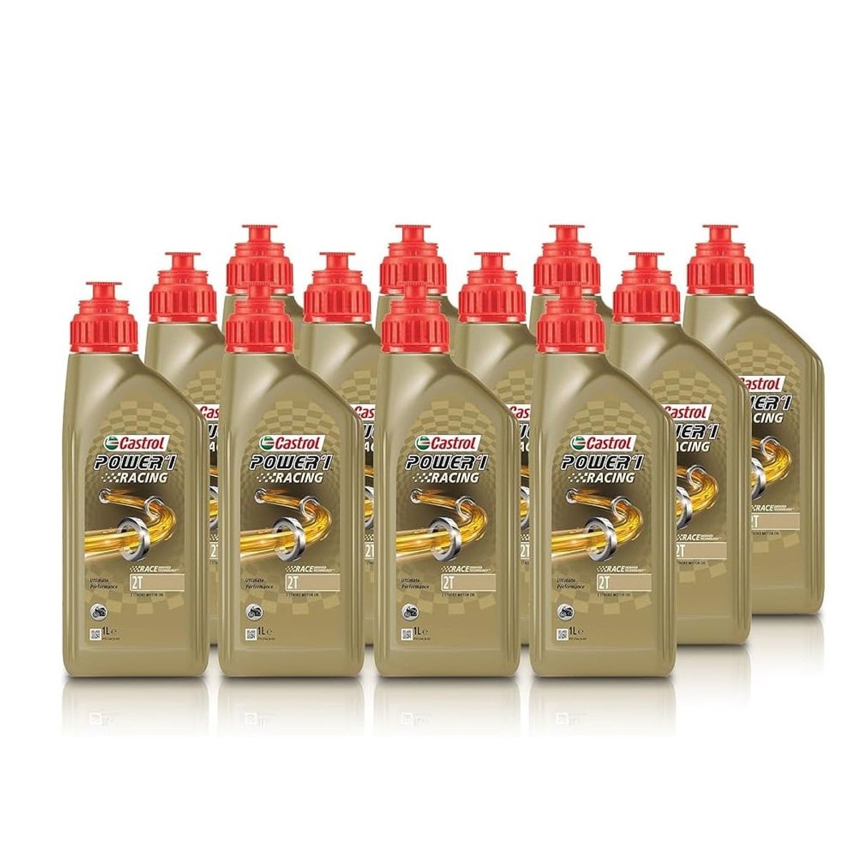 CASTROL - Pack 12L Aceite Castrol Power 1 Full Sintético 2T Racing