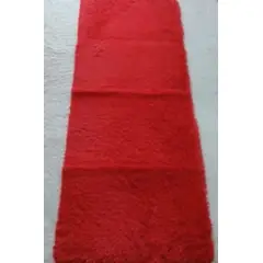 ANGELES DEL HOGAR - Alfombra Peluda Pasillera 200x55cm Roja