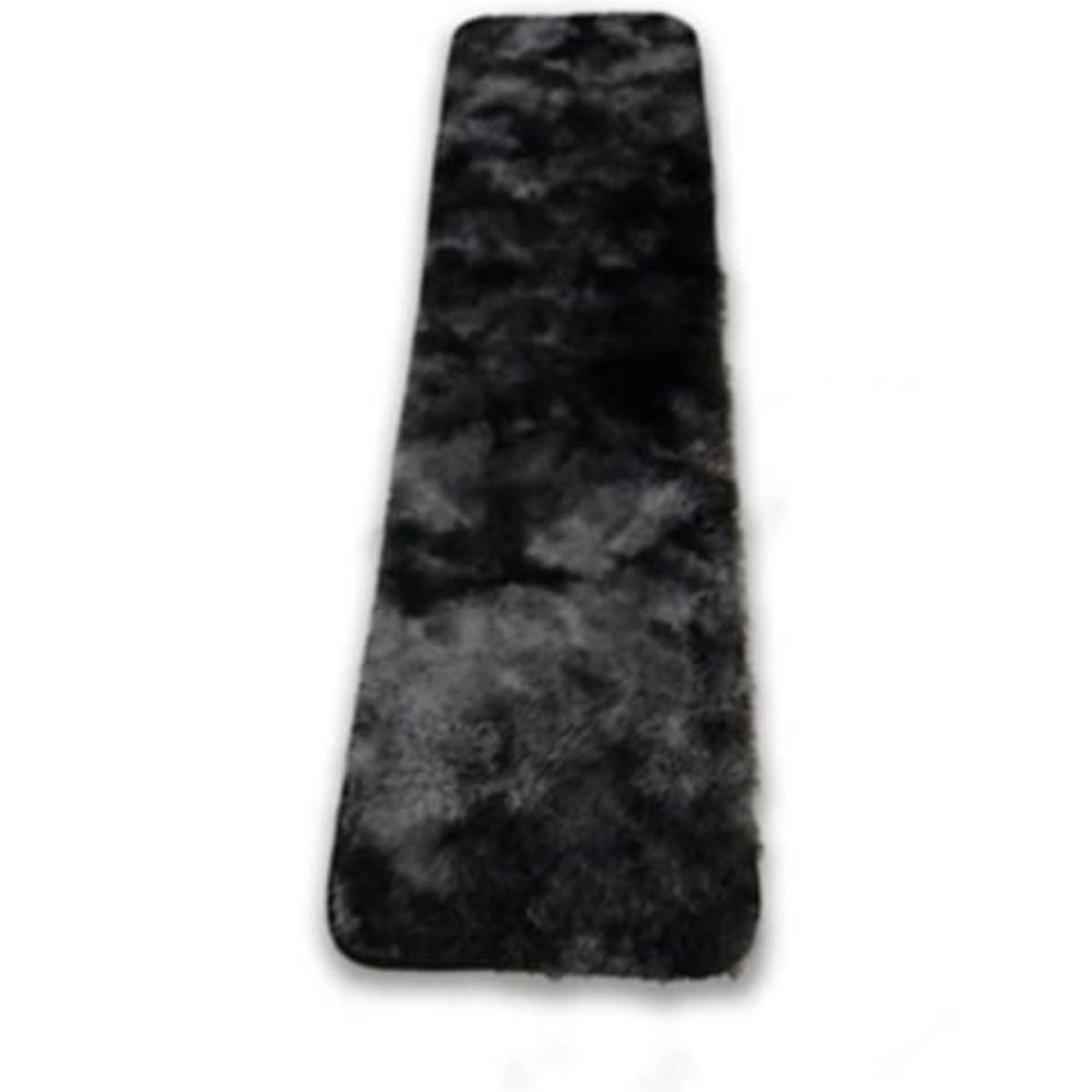 ANGELES DEL HOGAR - Alfombra Peluda Pasillera 200x55cm Negra