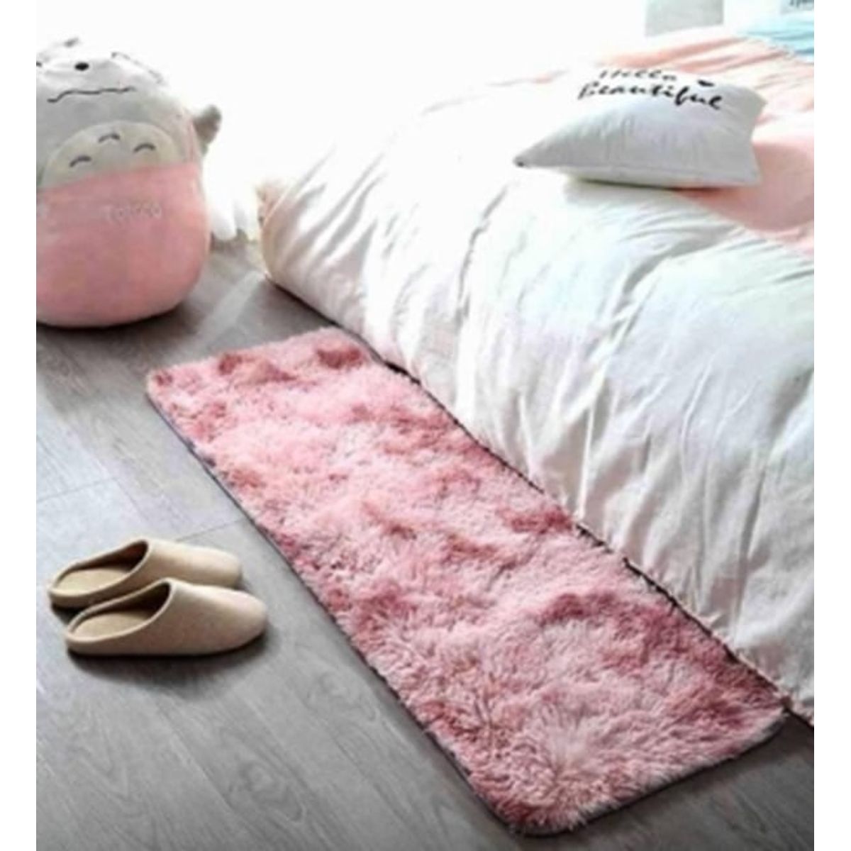 ANGELES DEL HOGAR - Alfombra Peluda Pasillera 200x55cm Lila Jaspeado