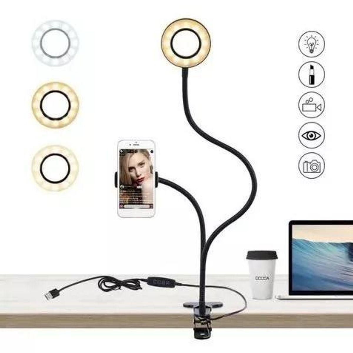 GENERICO - Soporte iluminado telefono Livestream