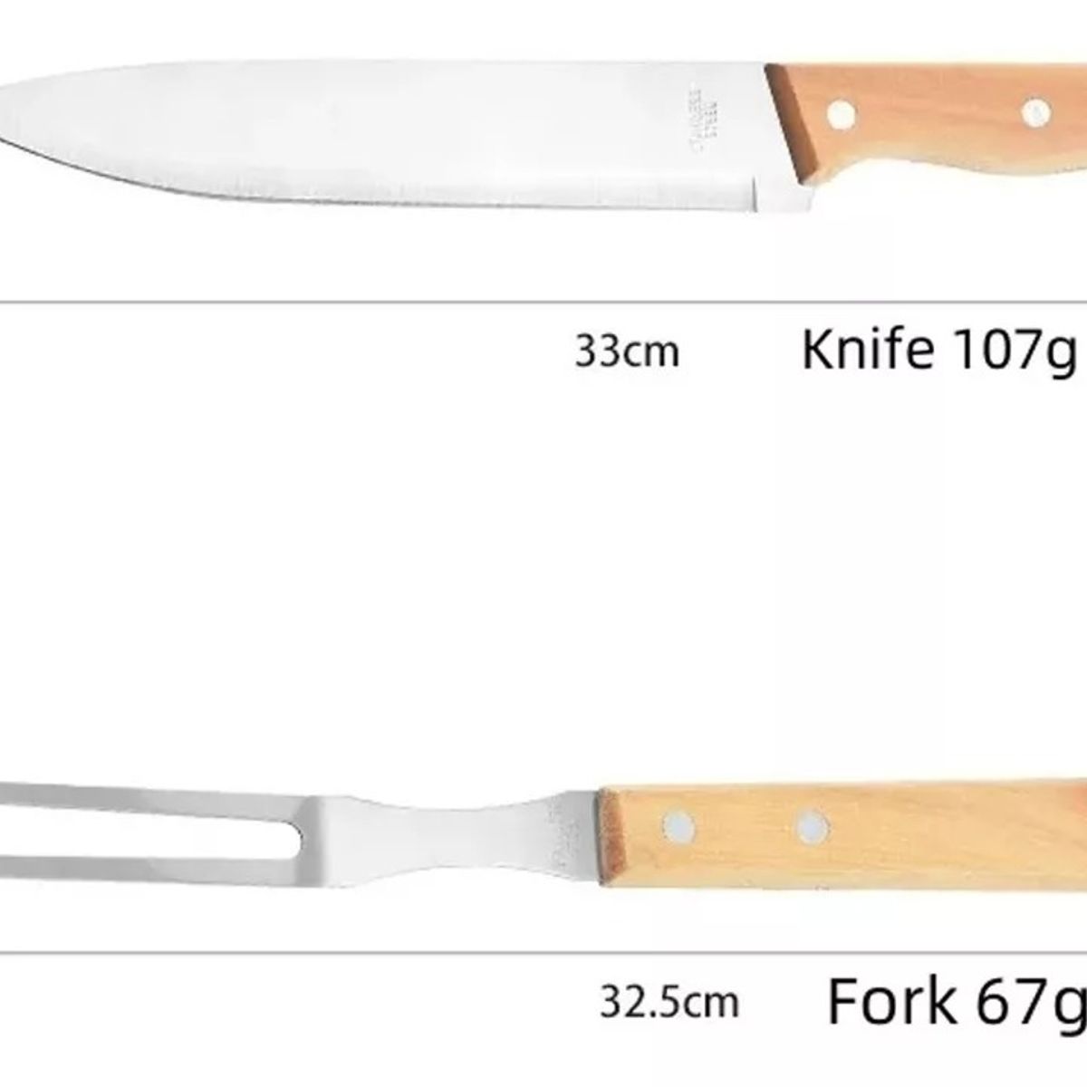 GENERICO - Set Parrillero De 4 Piezas Con Estuche De Acero Inoxidable