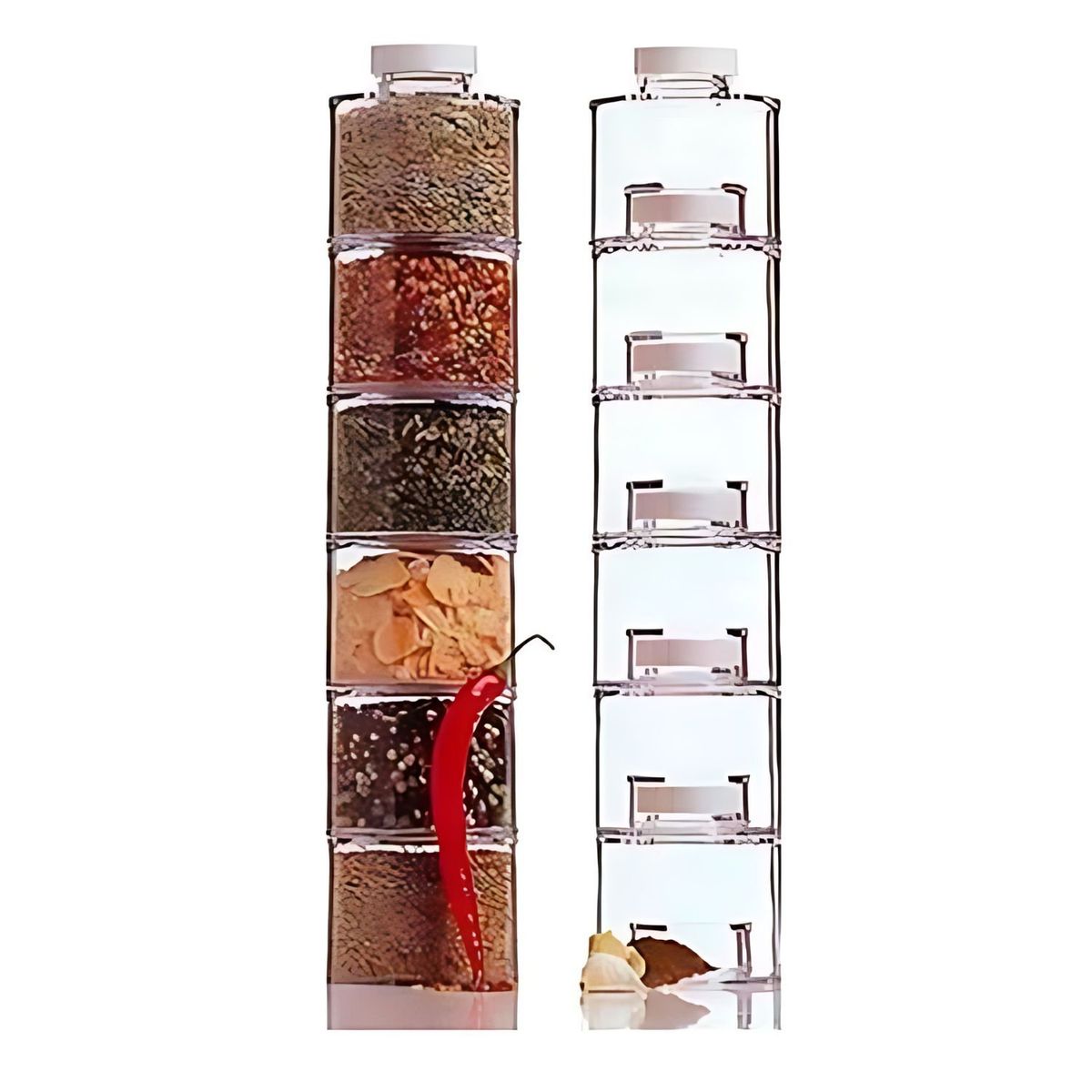 GENERICO - Especiero Torre 6 Frascos Para Cocina Organizador Especias