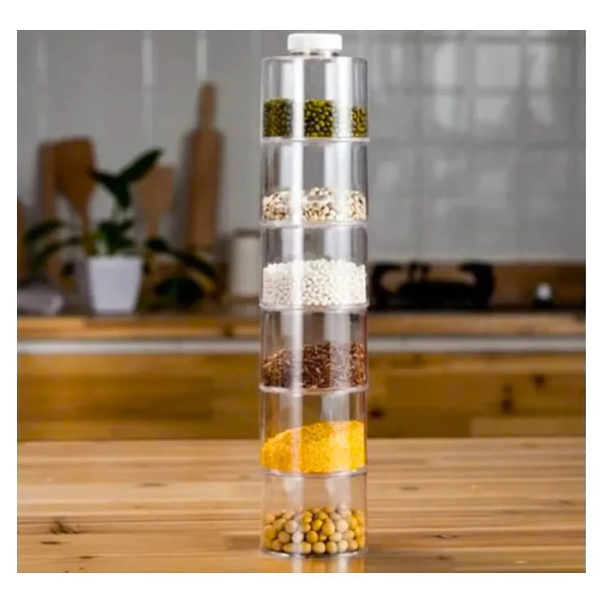 GENERICO - Especiero Torre 6 Frascos Para Cocina Organizador Especias