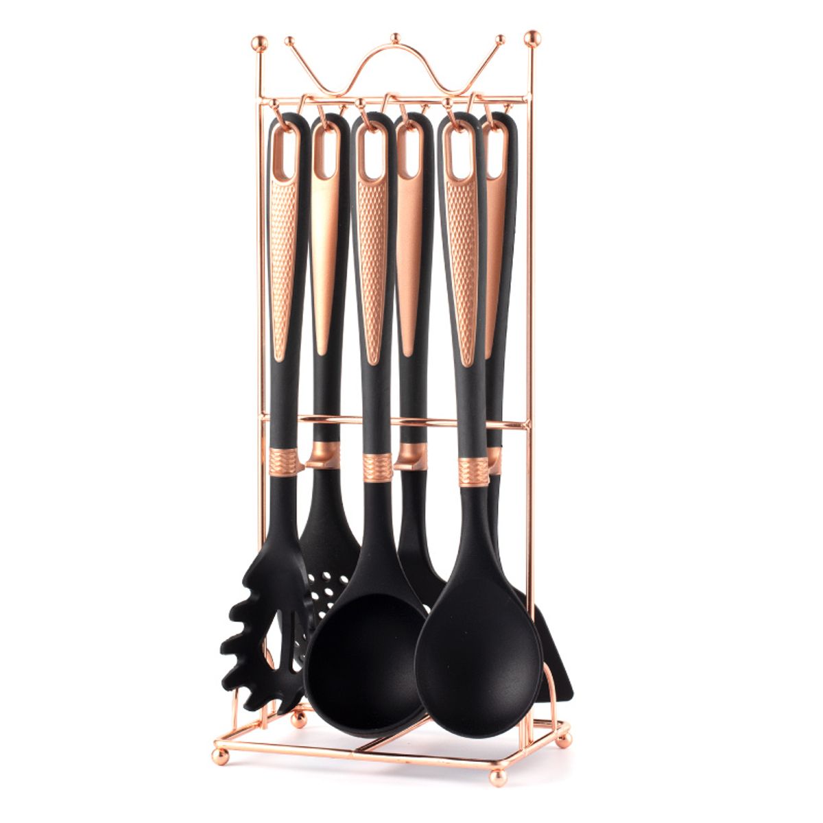 MP - Set Utensilios De Cocina 7 Piezas Con Soporte De Metal