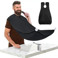 GENERICO - Capa Delantal Para Corte Barba Afeitado Afeitar Negro Liso