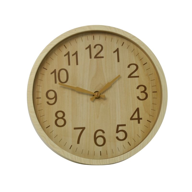 HOMESTAR - Reloj Mural de Madera Estilo Natural
