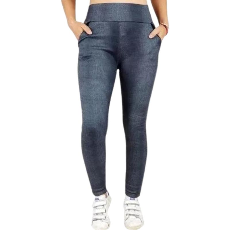MPROPIA - Pantalón Calza Tela Jeans Forro Piel Cierres 338
