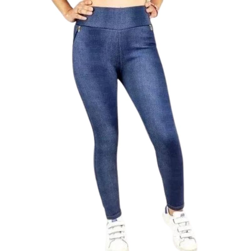 MPROPIA - Pantalón Calza Tela Jeans Forro Piel Cierres 338