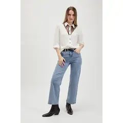 ASH - Blusa Camisera Encaje Blanco