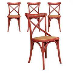SPAZZIO - Kit 4 sillas Retro rojas