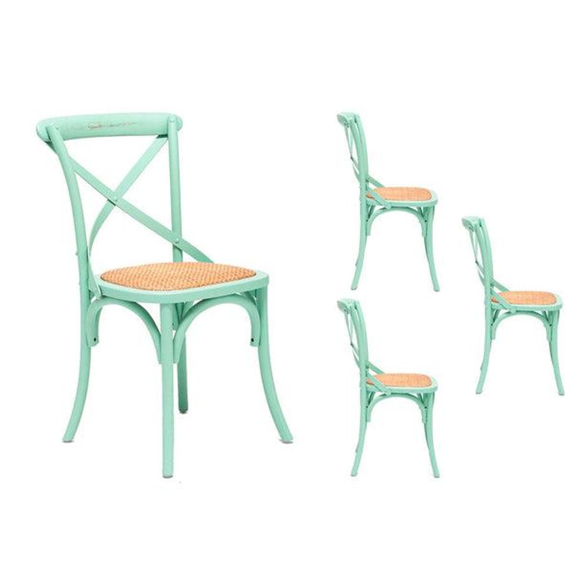 SPAZZIO - Kit 4 sillas Retro verde agua