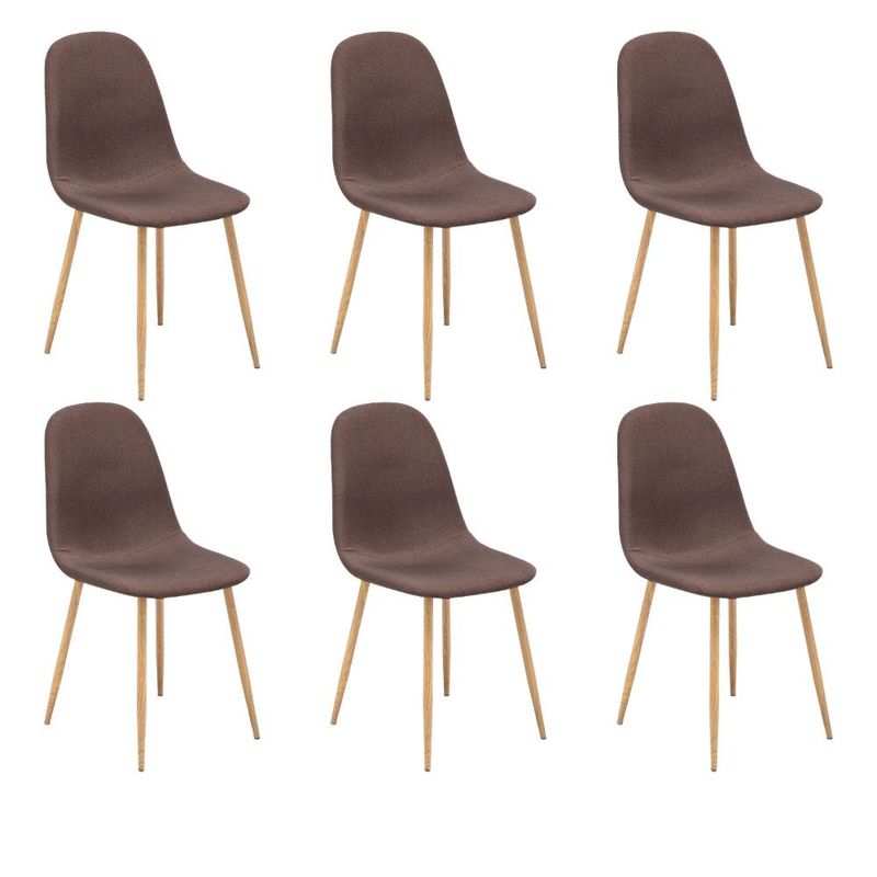 SPAZZIO - Kit 6 sillas Cross natural/café - Crema