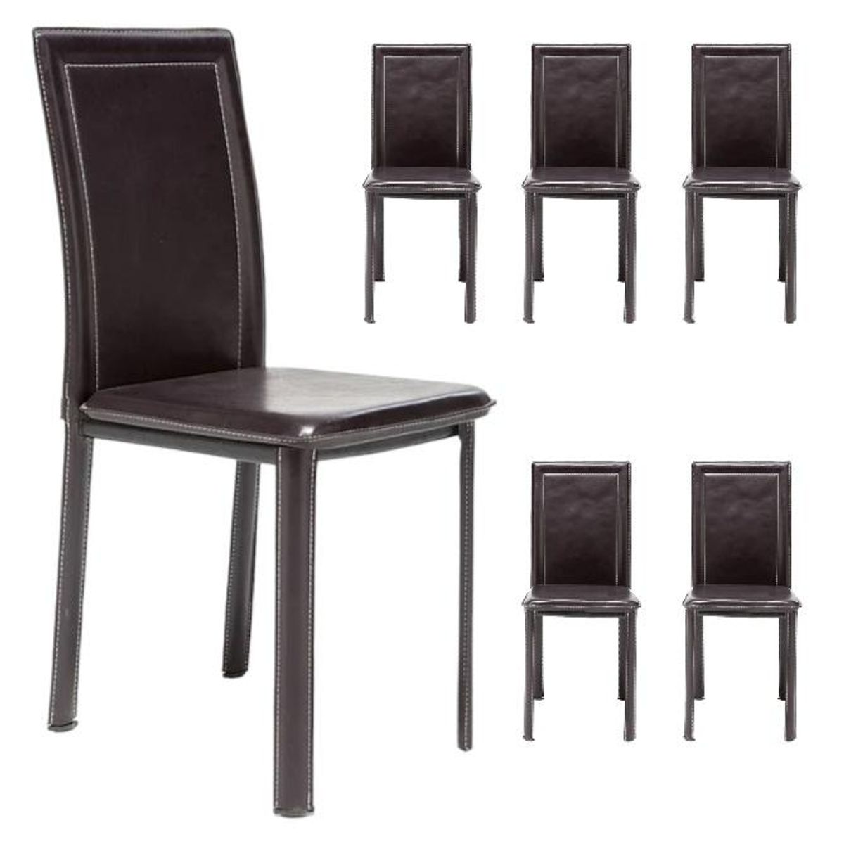 SPAZZIO - Kit 6 sillas Royal Semi Kd café