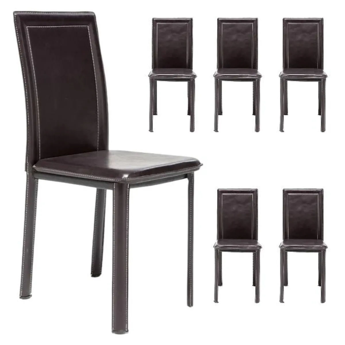 SPAZZIO - Kit 6 sillas Royal Semi Kd café