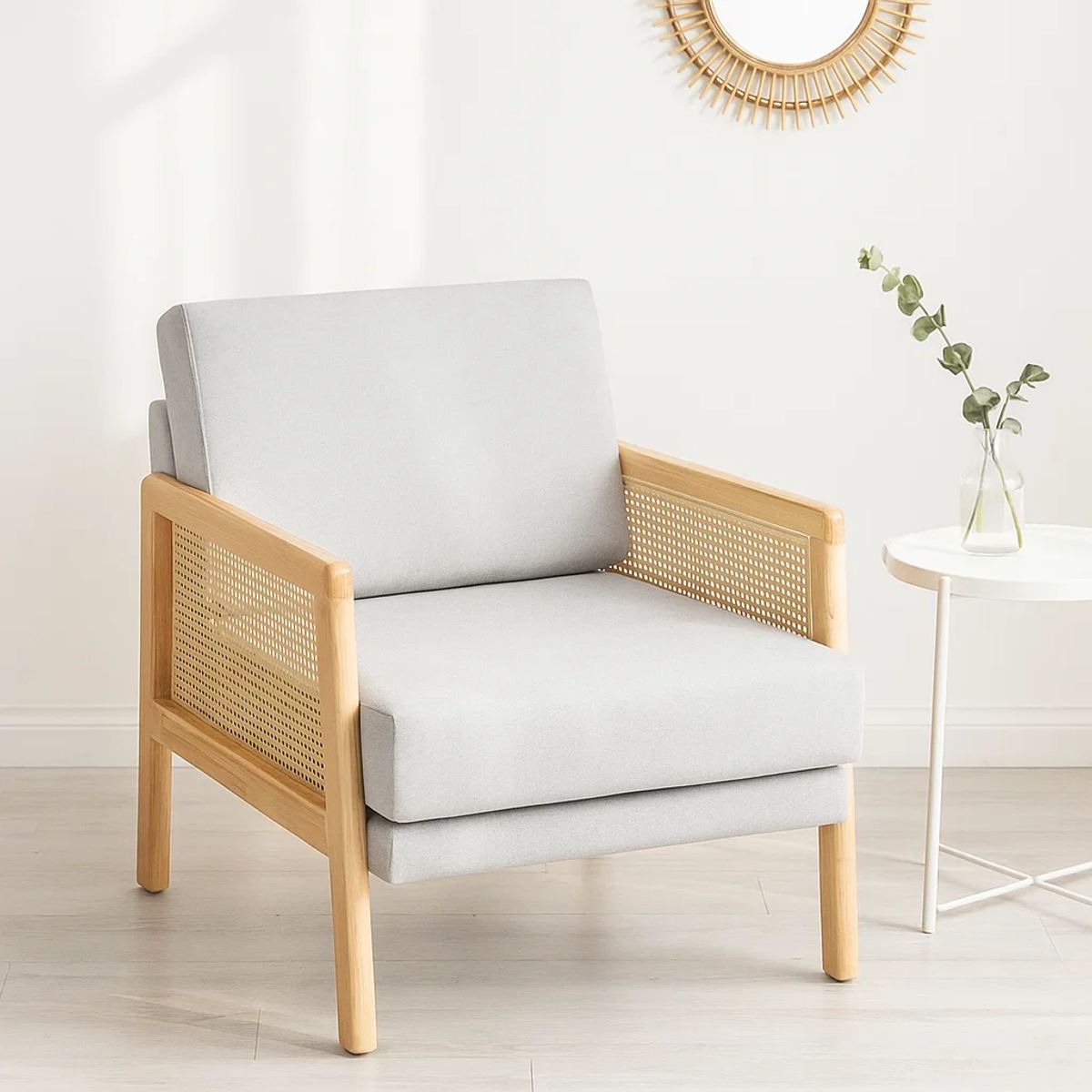 KLIK - Sillon madera rattan harmony - Gris KLIK