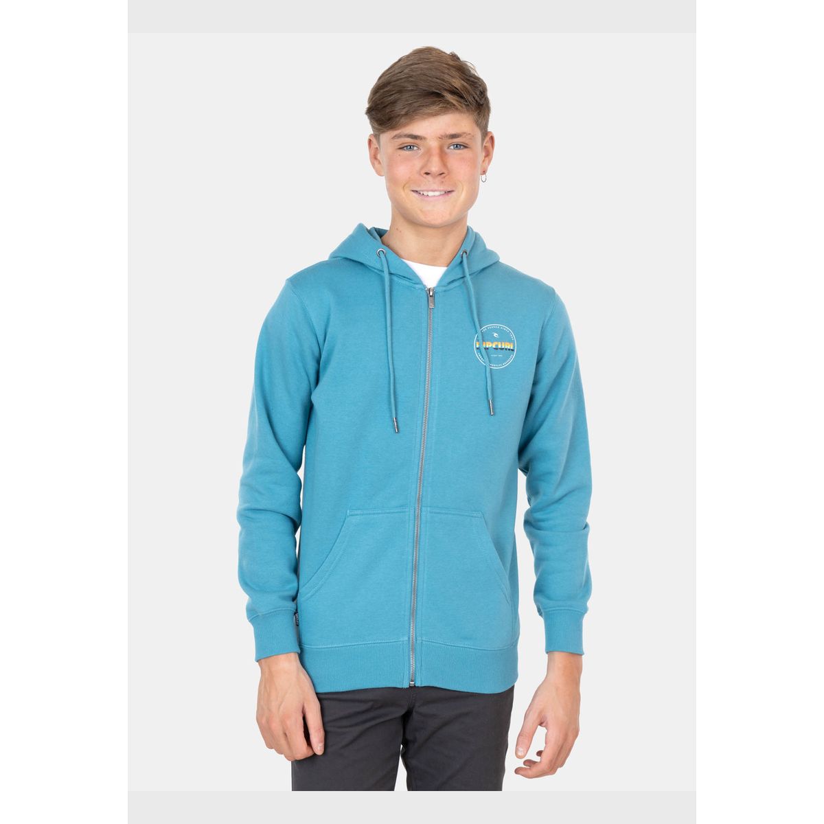 RIP CURL - Poleron FZ Retro Flag  Celeste Infantil Rip Curl