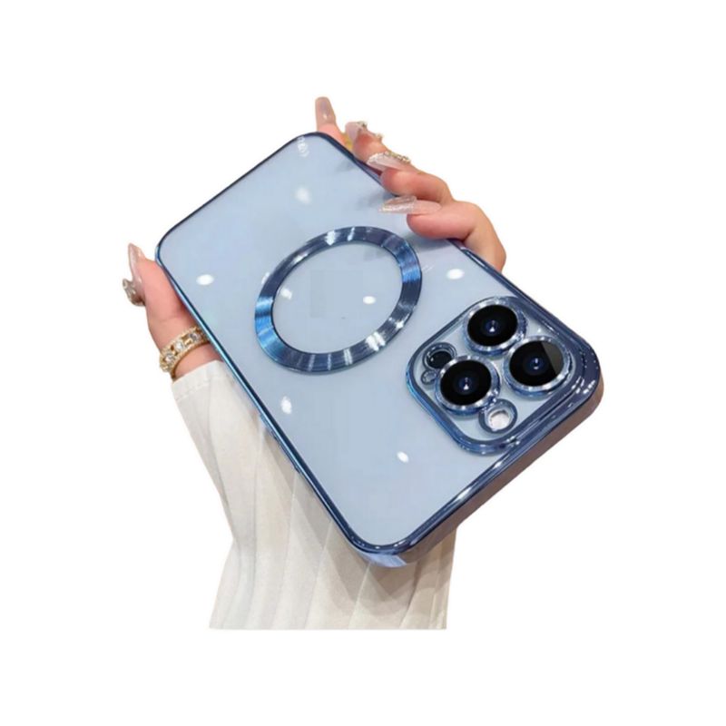 GENERICO - Funda Transparente de lujo con magfase Para Iphone 11 Pro Max Celeste