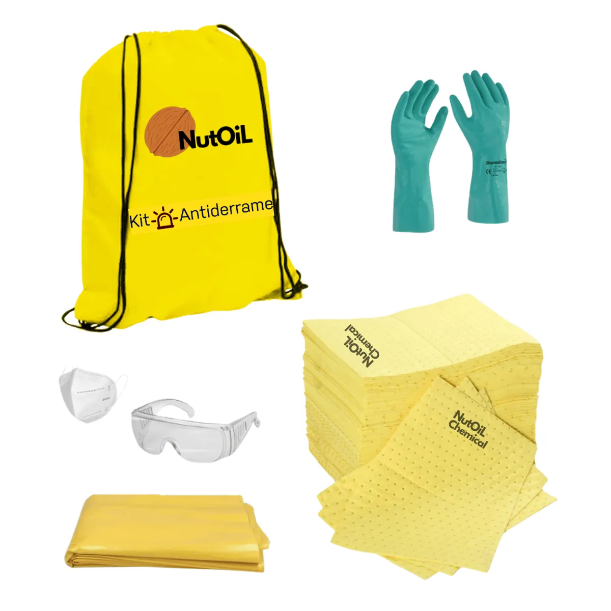 GENERICO - Kit Antiderrame 15 Lts Sustancias químicas peligrosas