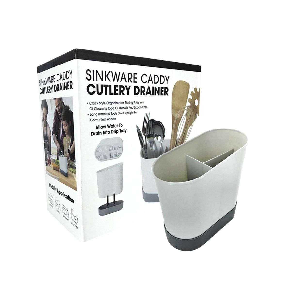 GENERICO - Organizador de Cubiertos con Drenaje de Líquido Multiuso