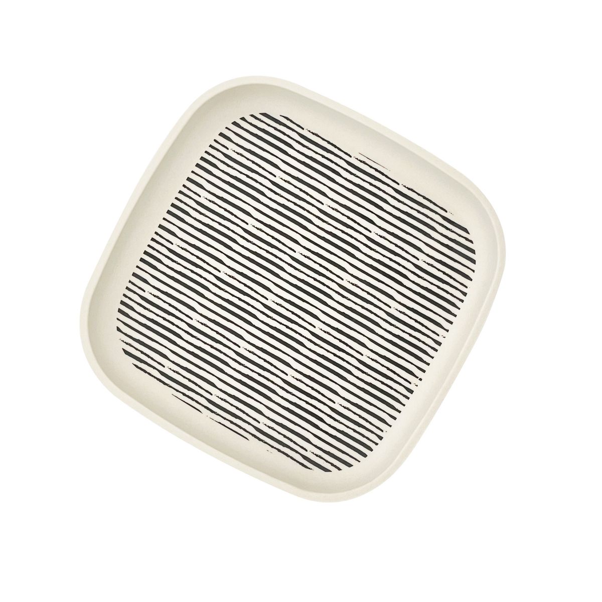 DECOGREEN - Plato BioBamboo Cuadrado Rayas 18x18 cm