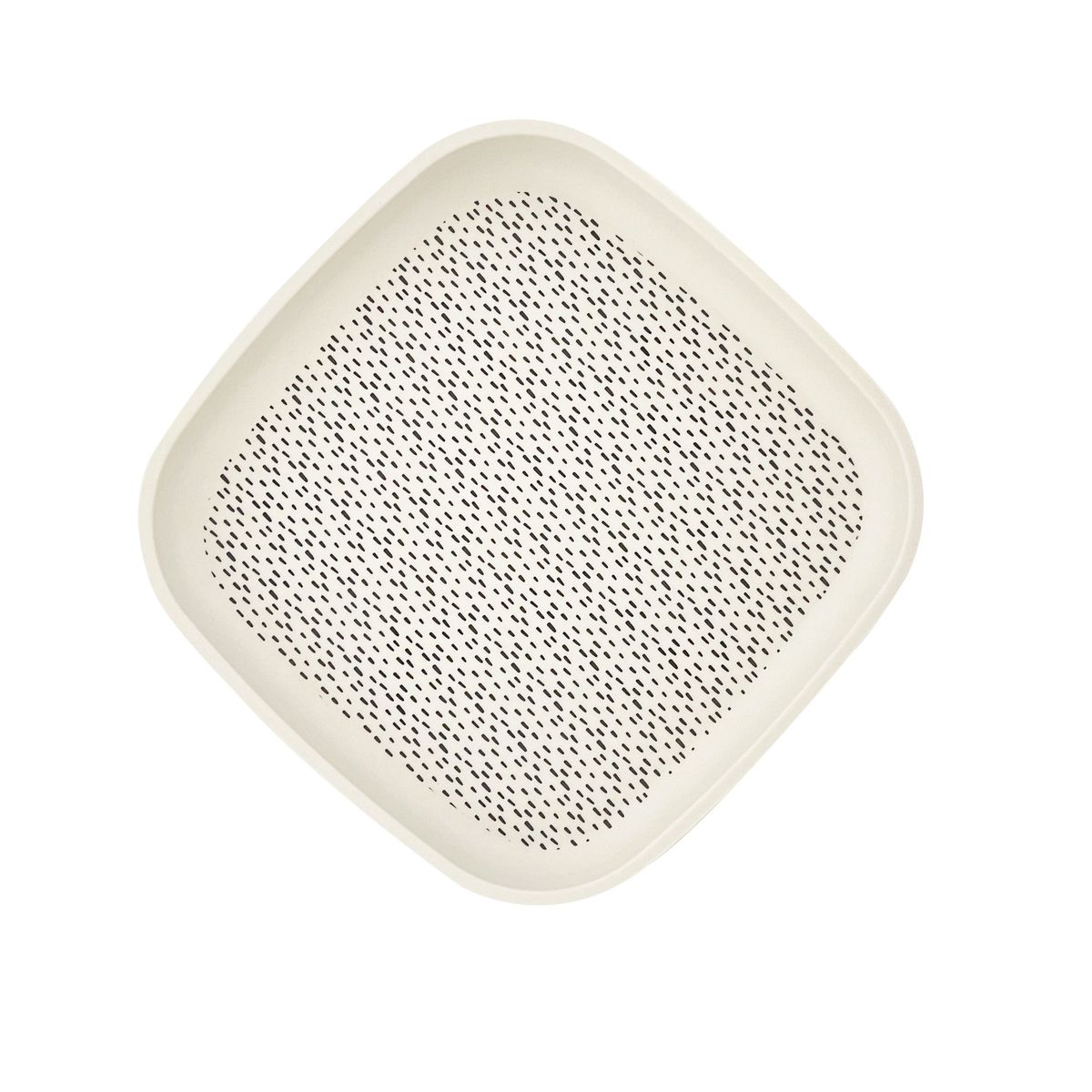 DECOGREEN - Plato BioBamboo Cuadrado Puntos 18x18 cm