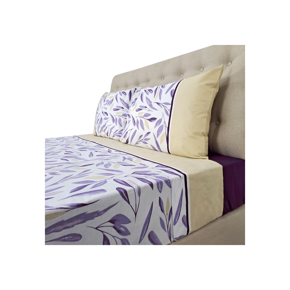 CHANTILLY - Sábanas 144H Estampadas Flores De Invierno Moradas King CHANTILLY