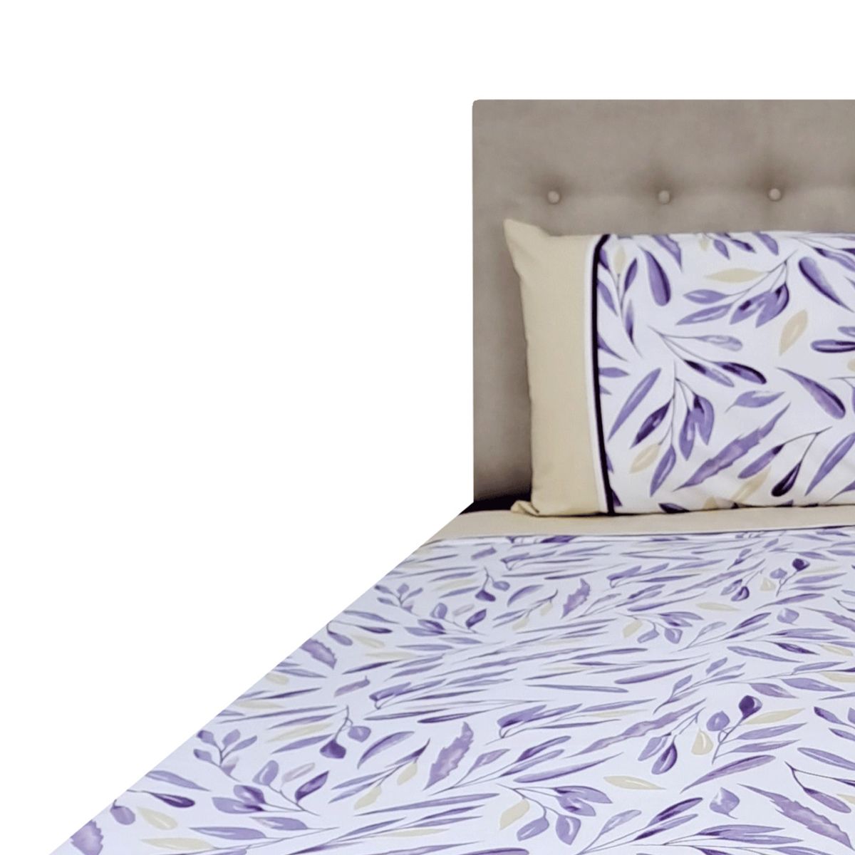 CHANTILLY - Sábanas 144H Estampadas Flores De Invierno Moradas King CHANTILLY