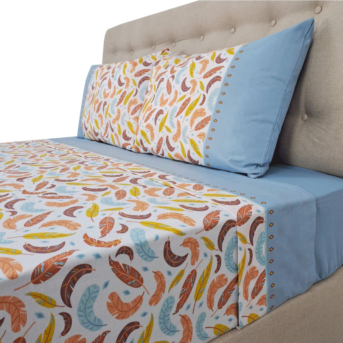 CHANTILLY - Sábanas 144H Estampadas Plumas Calidas King CHANTILLY