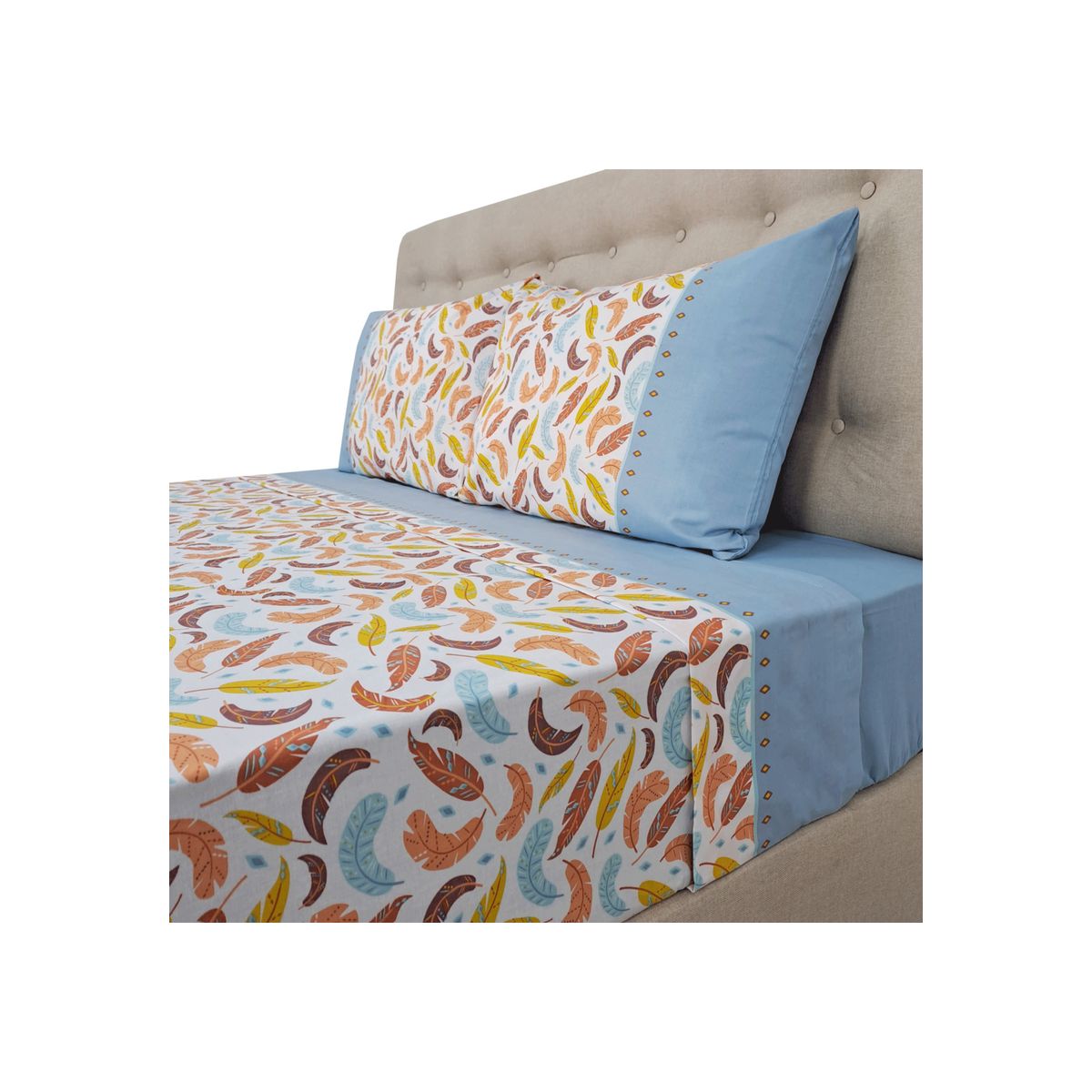 CHANTILLY - Sábanas 144H Estampadas Plumas Calidas King CHANTILLY