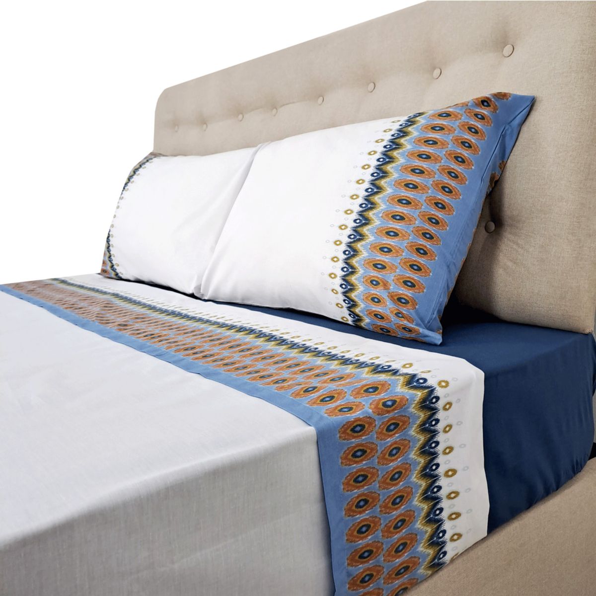 CHANTILLY - Sábanas 144H Estampadas Etnico Frio King CHANTILLY