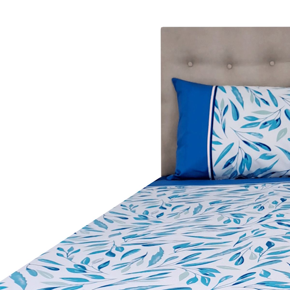 CHANTILLY - Sábanas 144H Estampadas Flores De Invierno Azules King CHANTILLY