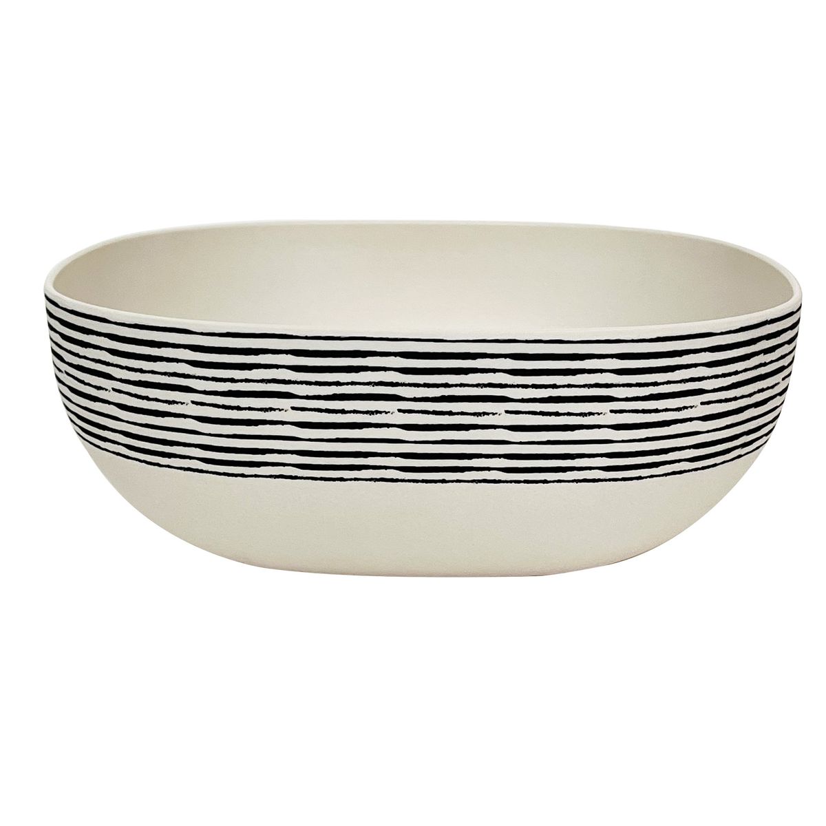 DECOGREEN - Bowl Biobamboo Cuadrado Rayas 20x8 cm