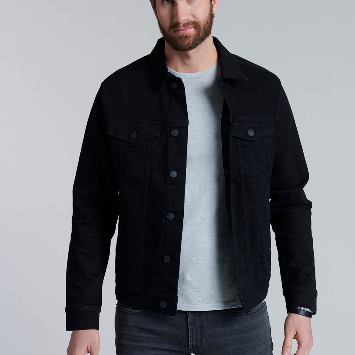FEROUCH - Chaqueta Denim Básica Negro Ferouch