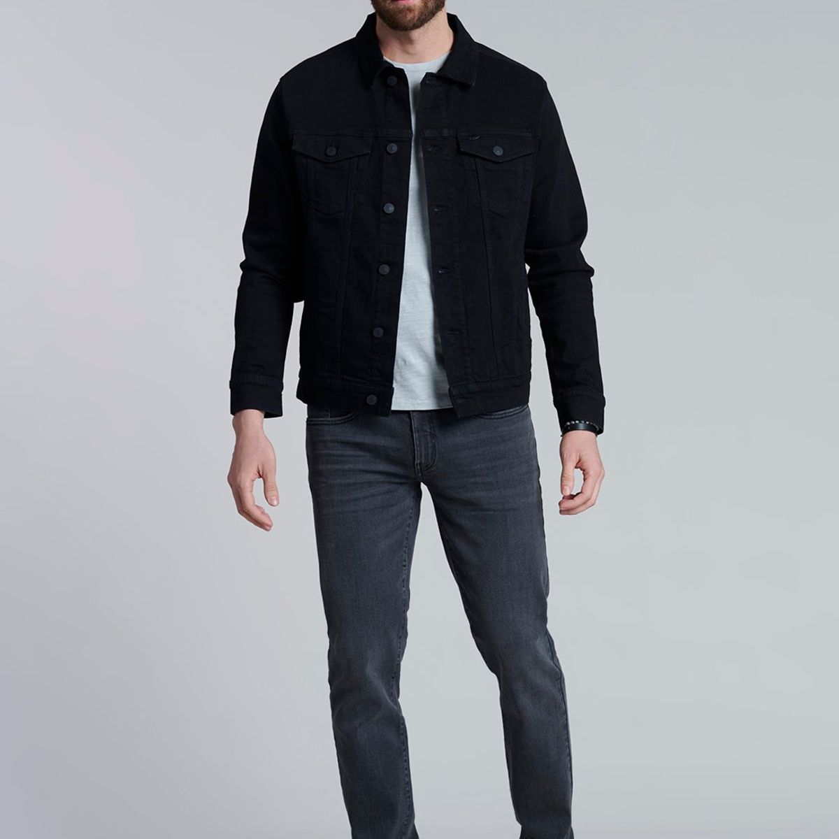 FEROUCH - Chaqueta Denim Básica Negro Ferouch