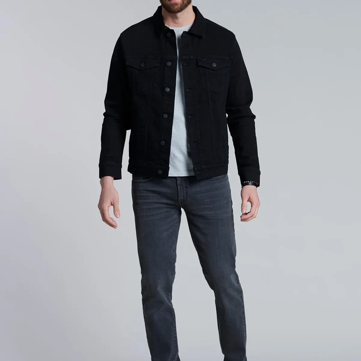 FEROUCH - Chaqueta Denim Básica Negro Ferouch