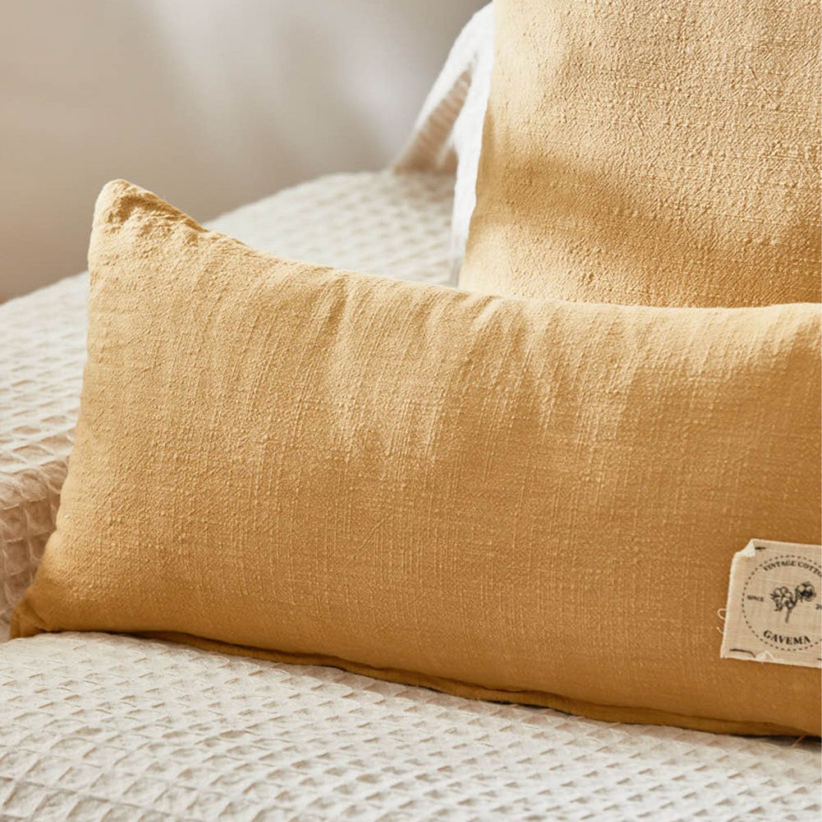 CALMA HOUSE - Funda Cojín Gavema2 30x60 Mostaza Calma House