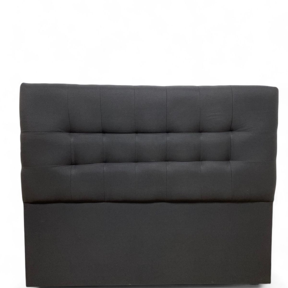 GENERICO - Respaldo De Cama 2 Plazas Valencia Tela Lino Negro