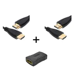 GENERICO - PACK, 2 x Cables HDMI 2 m + conector HDMI a HDMI