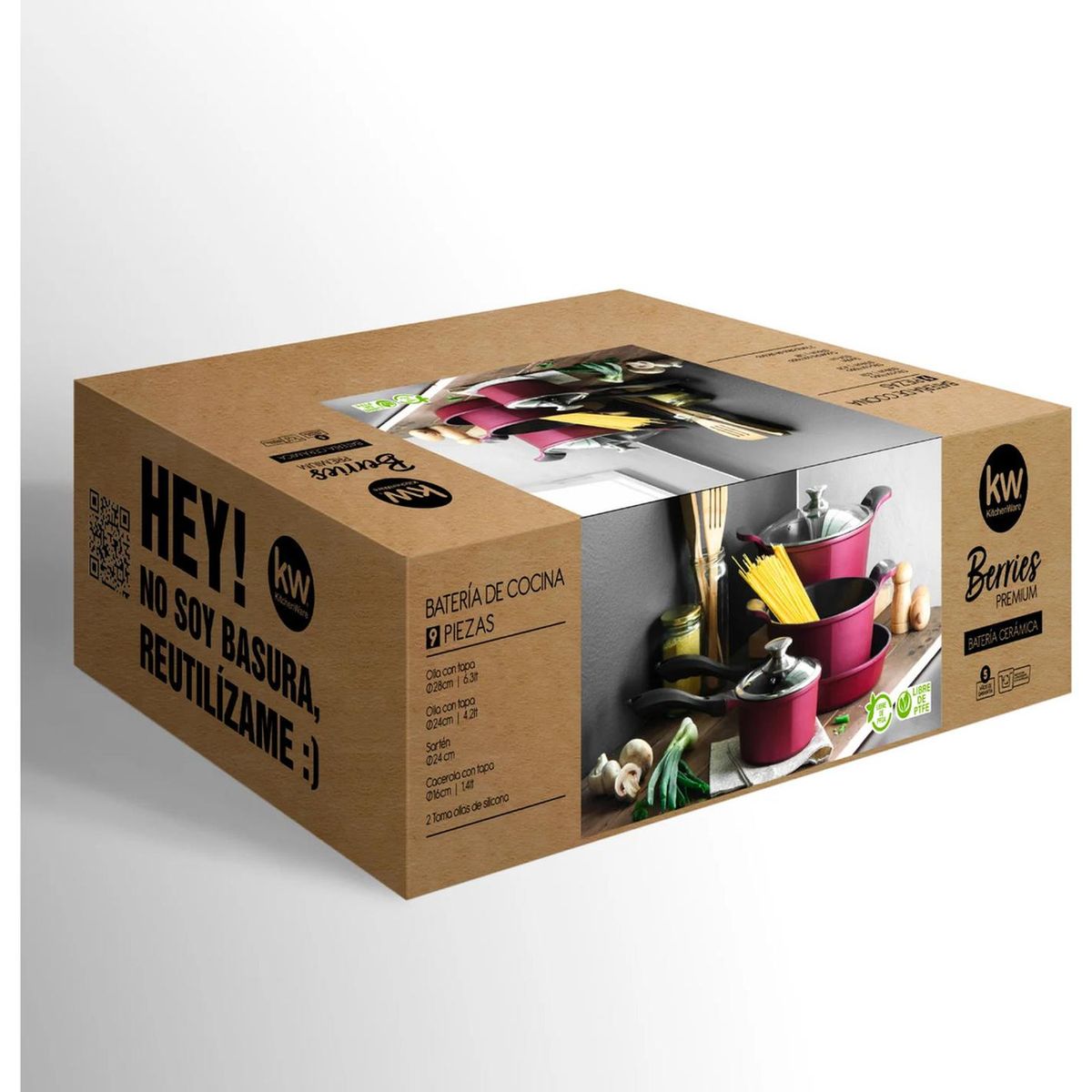 KITCHENWARE - Bateria De Cocina 9 Piezas Berries Kitchenware