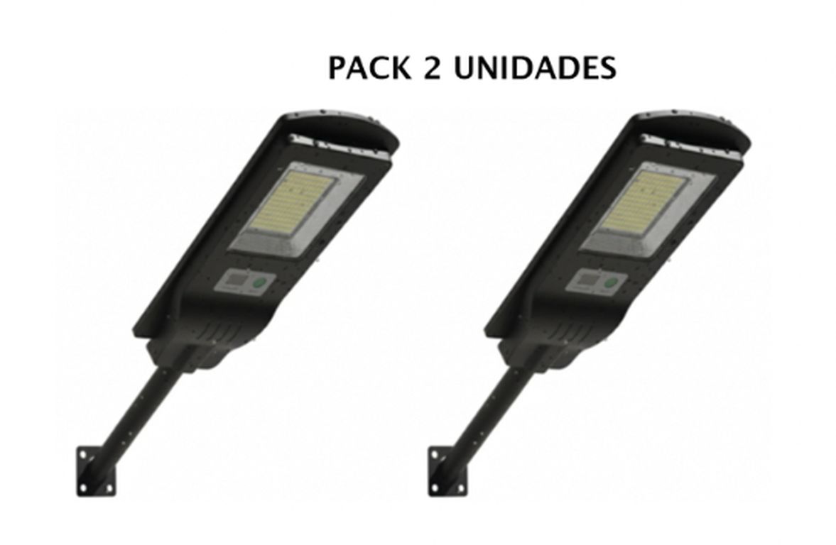 Pack 2 Luminaria Led 50 W Solar Contra Agua