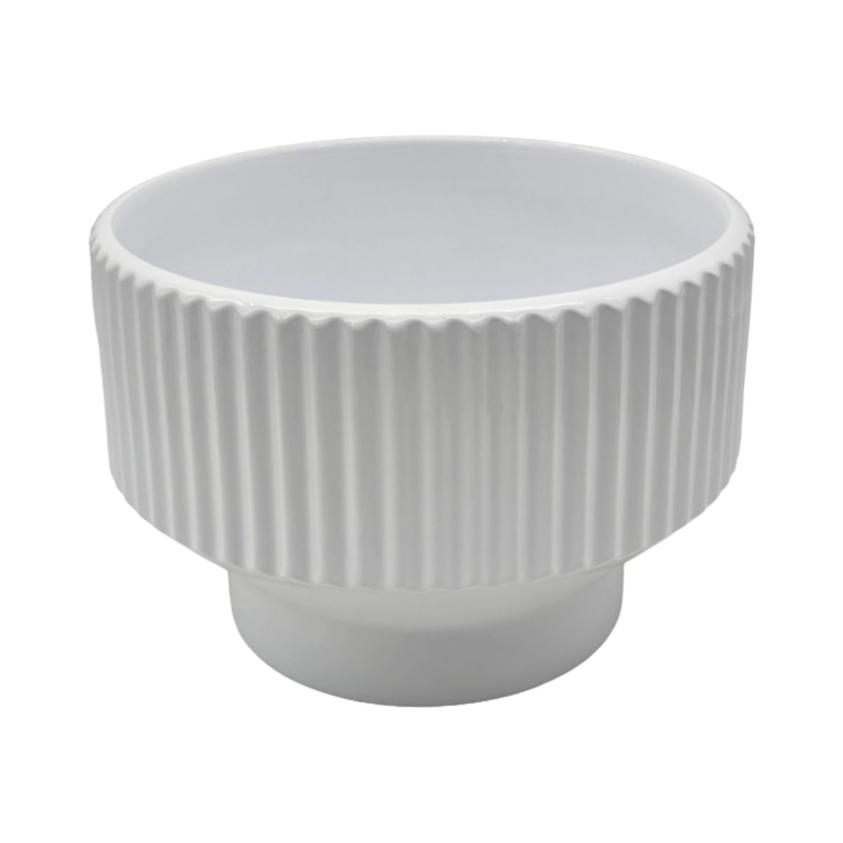 GENERICO - Macetero Maceta De Ceramica Copon Blanco Brillante L
