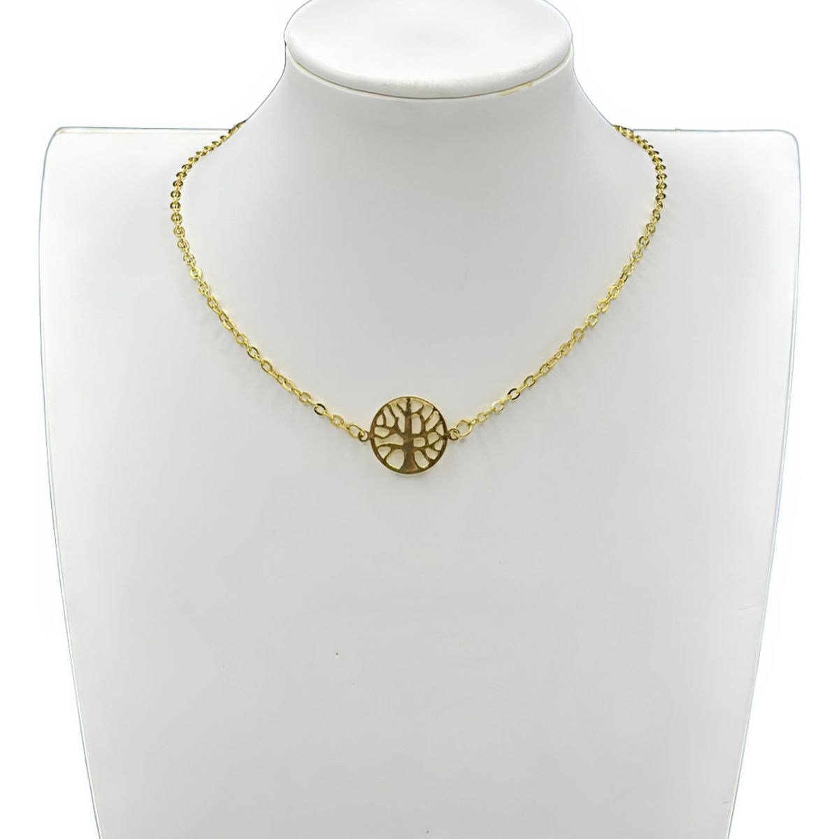 GENERICO - Collar Choker Juvenil Arbol De Vida Enchapado En Oro 24 Kl