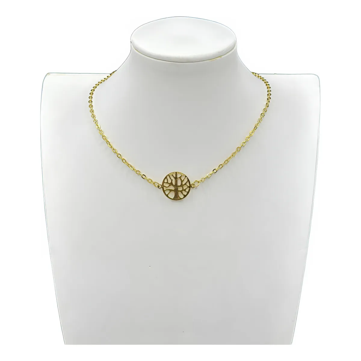 GENERICO - Collar Choker Juvenil Arbol De Vida Enchapado En Oro 24 Kl
