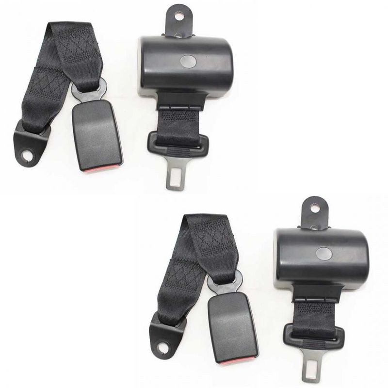 GENERICO - PACK 2 CINTURÓN DE SEGURIDAD RETRÁCTIL 2 PUNTAS