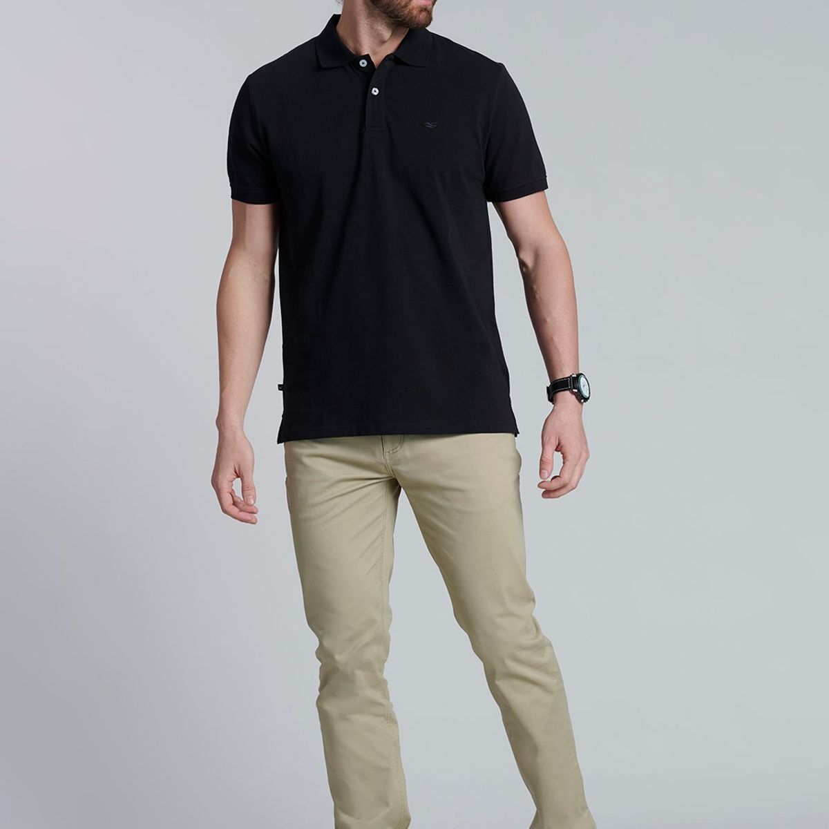 FEROUCH - Polera Básica Negro Pique Ferouch