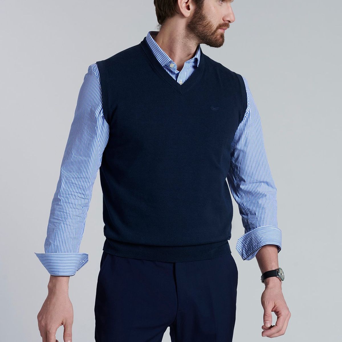 FEROUCH - Sweater Sleeve Smart Casual Azul Ferouch