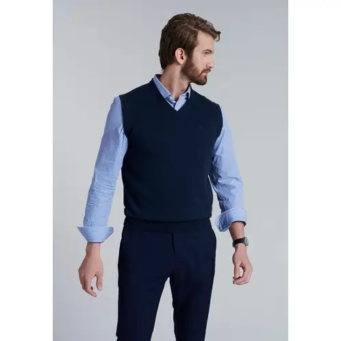 FEROUCH - Sweater Smart Casual WO Sleeve Azul