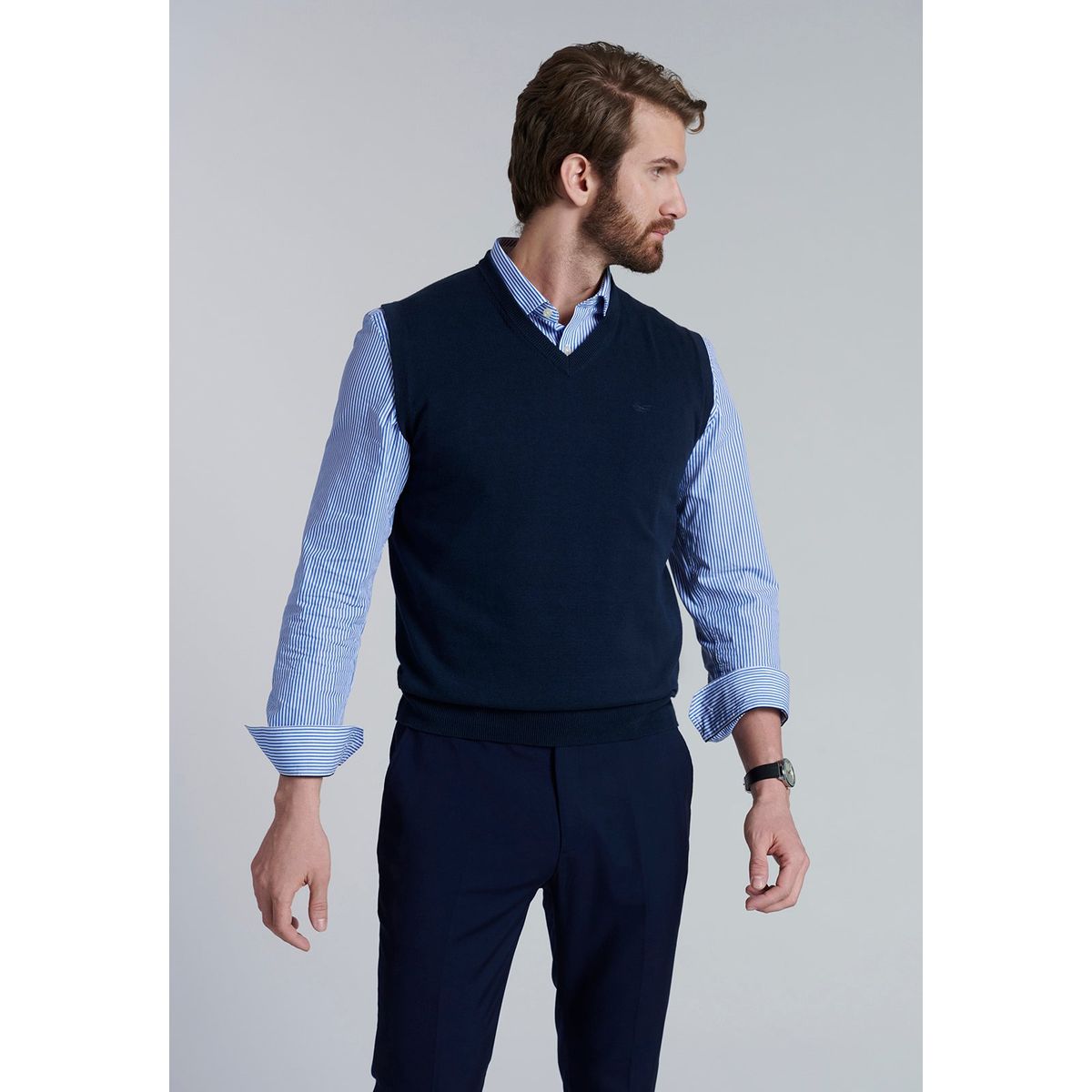 FEROUCH - Sweater Sleeve Smart Casual Azul Ferouch